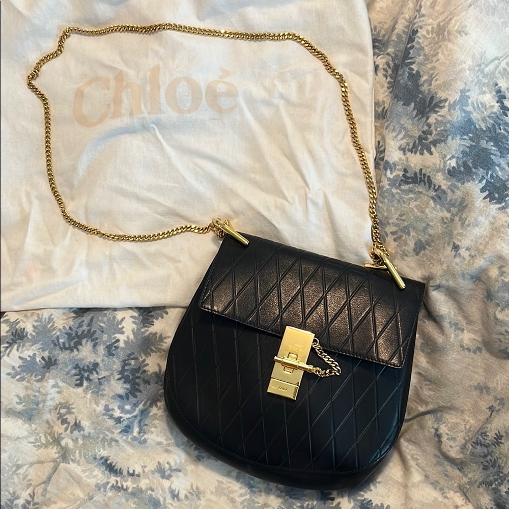 Chloe Drew Black Quilted Leather Bag